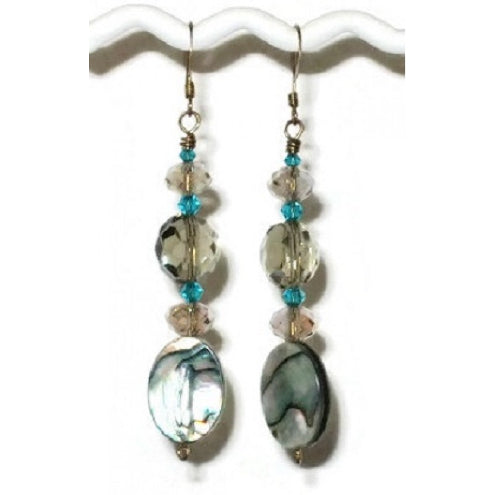 Abalone Fan Choker and Earring Set