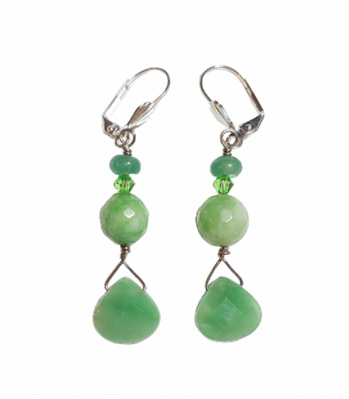 Apple Green Choker Set with Briolette Beads