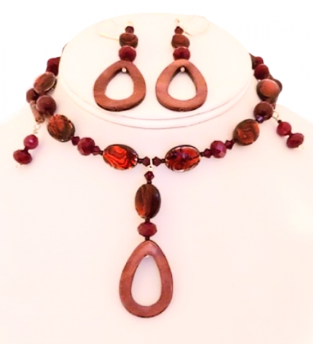 Cranberry and Burgundy Choker Set