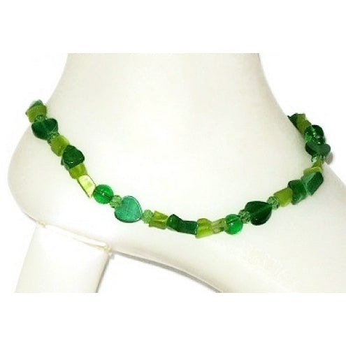 Dark Green and Apple Green Ankle Bracelet