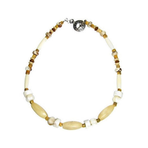 Off-White and Beige Men's Necklace