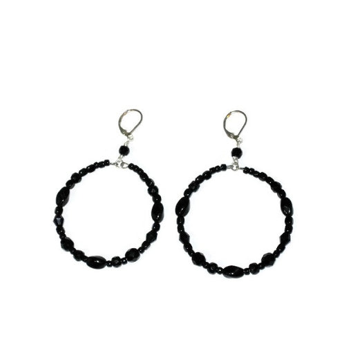 Large Black Hoop Earrings
