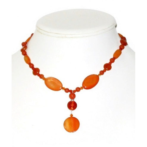 Orange Necklace and Earring Set