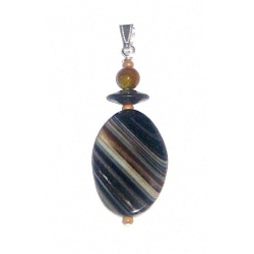 Oval Agate Men's Pendant
