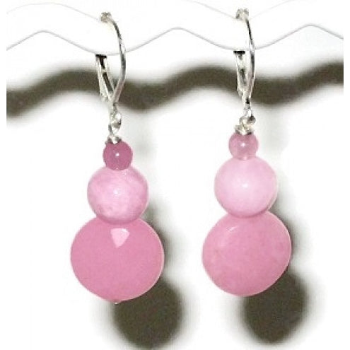 Pink Jade Bracelet and Earring Set
