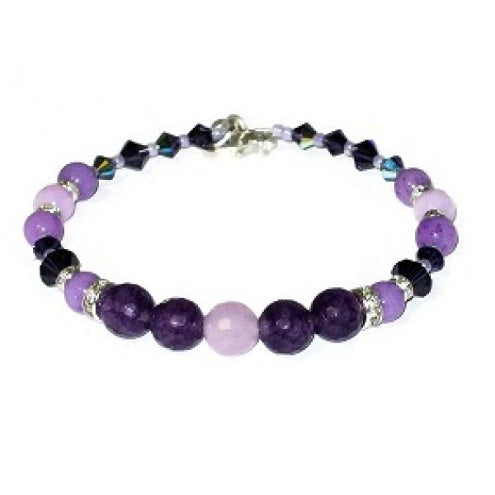 Purple Semi-Precious Beaded Bracelet