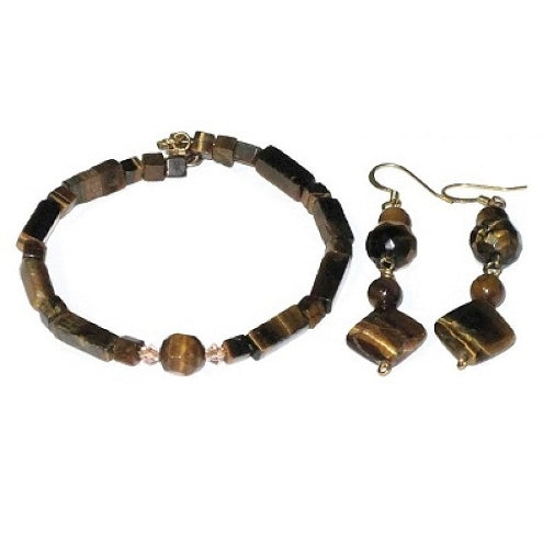 Tiger Eye Bracelet with Matching Earrings
