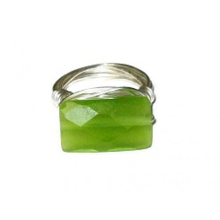 Apple Green Wire Wrapped Ring