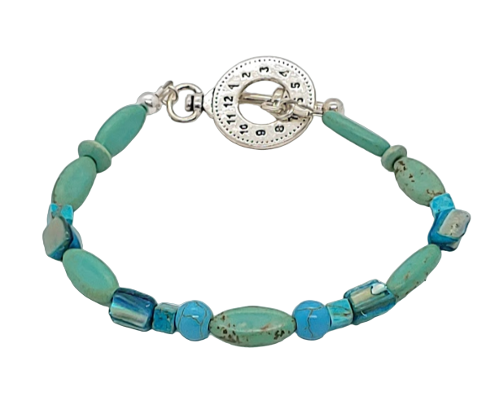 Turquoise and Aqua Men's Beaded Bracelet