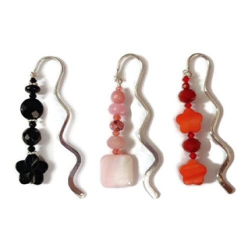 Black, Pink and Red 3-Piece Bookmark Set