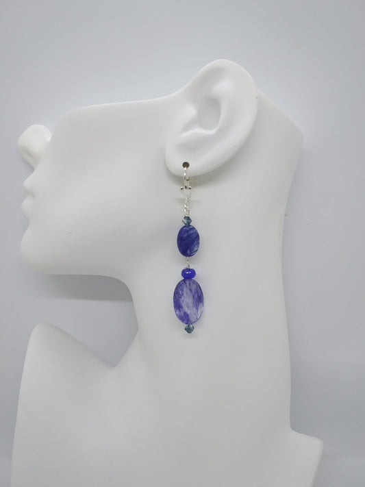 Blueberry Quartz Dangle Earrings