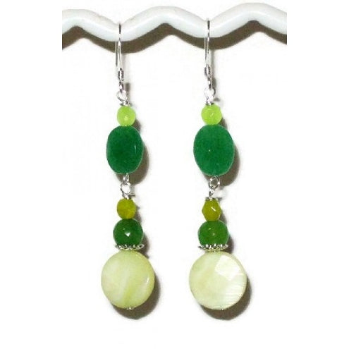 Green Blend Dangle Earrings