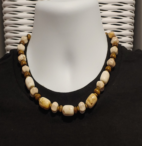 Off White, Beige and Khaki Men's Beaded Necklaces
