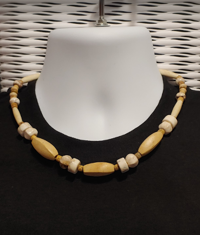 Off-White and Beige Men's Necklace