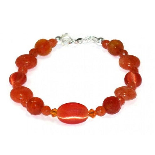 Red Orange Beaded Bracelet