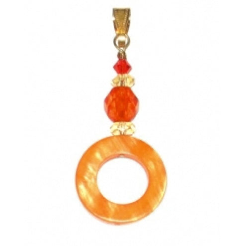Orange Donut Mother-of-Pearl Pendant