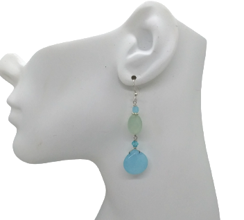 Light Sea Green and Sky Blue Dangle Earrings
