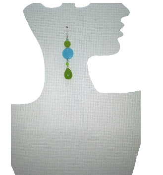 Elegant Sky Blue and Lime and Kelly Green Teardrop Earrings
