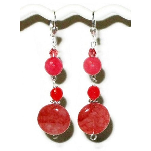 Raspberry Watermelon Pink Earrings
