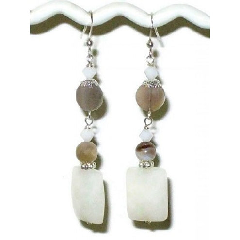 White and Gray Earrings