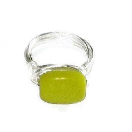 Yellow Quartz Wire-Wrapped Ring
