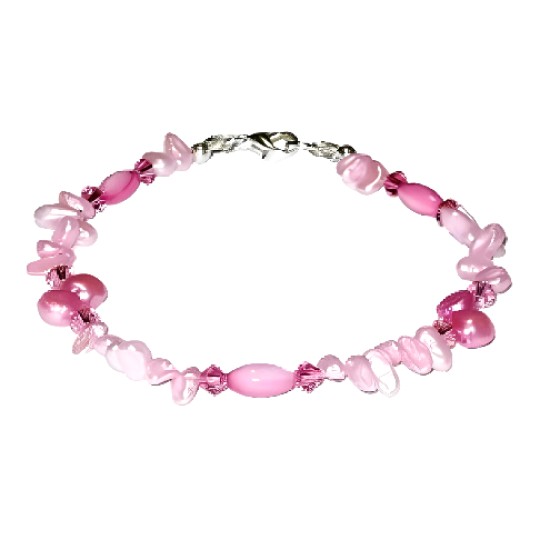 Pink Keshi and Freshwater Pearl  Bridal Bracelet