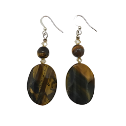 Stylish Tiger Eye Choker and Earring Set