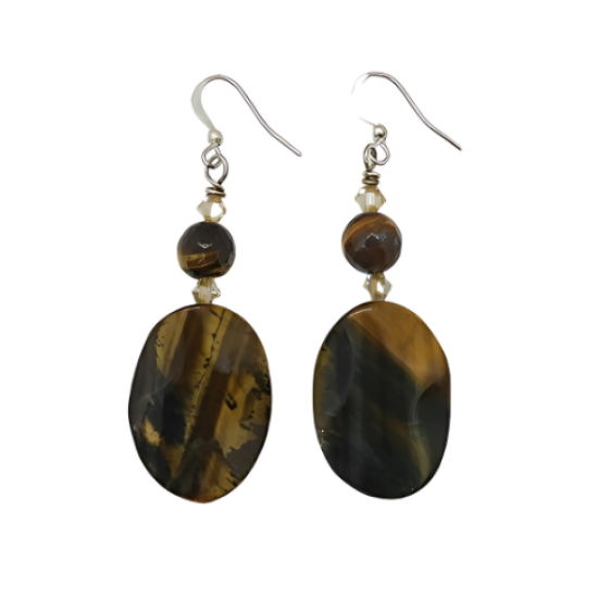 Stylish Tiger Eye Choker and Earring Set