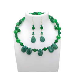 Green Choker Set with Amazonite Teardrop Beads