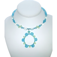  Aqua, Peruvian Blue, and Light Celery Green Choker