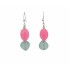 Delicate Hot Pink and Aqua Drop Earrings 