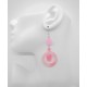 Pink Agate Dangle Hoop Earrings