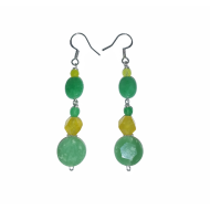 Stylish Green and Yellow Dangle Earrings