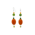 Orange and Peridot-Colored Dangle Earrings