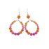 Hot Pink Fuchsia and Orange Hoop Earrings