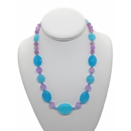 Sky Blue and Lavender Purple Necklace