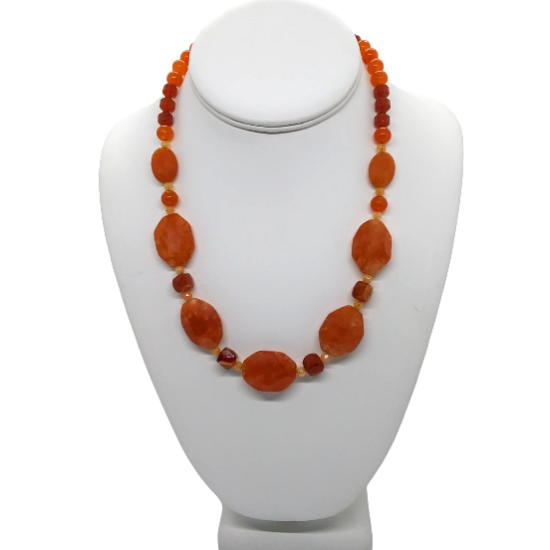 Orange and Carnelian Statement Necklace