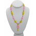 Pink and Yellow Drop Pendant Necklace