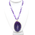 Purple Necklace with Agate Pendant