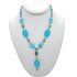 Island Blue Turquoise, Teal and Sky Blue Necklace with Drop Pendant